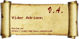 Vider Adrienn névjegykártya